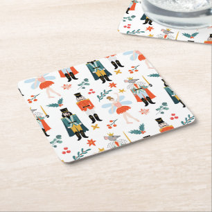 Posavasos Cuadrado De Papel Fiesta de Ballet de Nutcracker