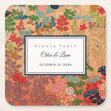 Fiesta de Cena Personalizada Arte Floral Japonés V