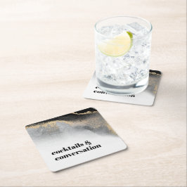 Posavasos Cuadrado De Papel Fiesta de conversación y cócteles abstractos moder