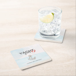 Posavasos Cuadrado De Papel Fiesta de cumpleaños para el crucero náutico