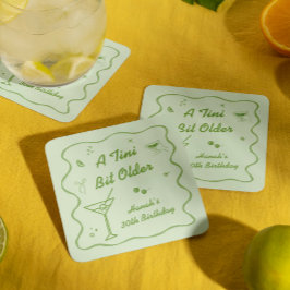 Posavasos Cuadrado De Papel Fiesta de cumpleaños temática Martini