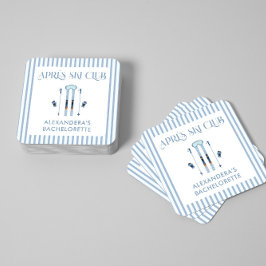 Posavasos Cuadrado De Papel Fiesta de Despedida de Invierno Después de Esquiar