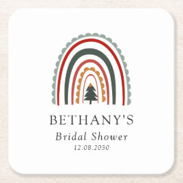 Posavasos Cuadrado De Papel Fiesta de Despedida de Soltera Boho Navidad Arcoír