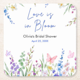 Posavasos Cuadrado De Papel Fiesta de Despedida de Soltera Floral Primavera El