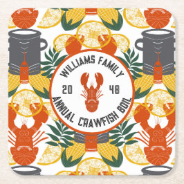 Posavasos Cuadrado De Papel Fiesta de hierba de langosta - Celebración del Mar