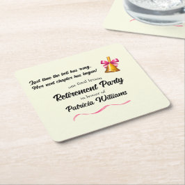 Posavasos Cuadrado De Papel Fiesta de Jubilación Bell de Escuela Clásica