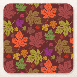 Posavasos Cuadrado De Papel Fiesta de la acción de gracias del otoño del
