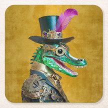 Fiesta de Mardi Gras Steampunk Animal Cocodrilo
