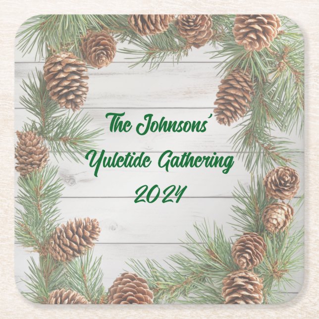 Posavasos Cuadrado De Papel Fiesta de Navidades rusos (Anverso)