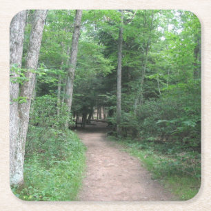 Posavasos Cuadrado De Papel Fiesta de ruta de madera