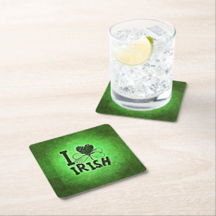 Posavasos Cuadrado De Papel Fiesta de San Patricio de SlipperyJoe's orgullo ir