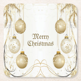 Posavasos Cuadrado De Papel Fiesta de vacaciones de los Navidades de los Ornam