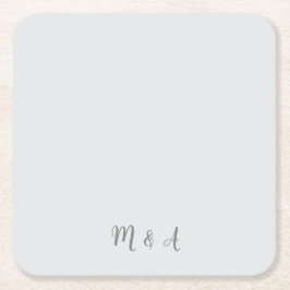 Posavasos Cuadrado De Papel Fiesta del 25 Aniversario del Monograma Moderno El