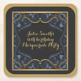 Posavasos Cuadrado De Papel Fiesta disfrazado de baile de lujo