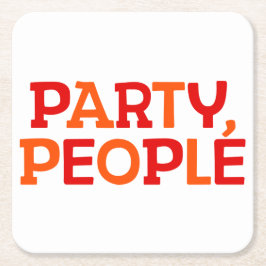 Posavasos Cuadrado De Papel Fiesta, gente.