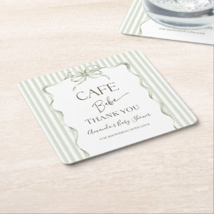 Posavasos Cuadrado De Papel Fiesta Retro Neutral Arco Cafe Bebe Té de Bebé