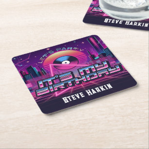 Posavasos Cuadrado De Papel Fiesta Rockin Vaporwave