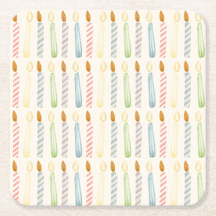 Posavasos Cuadrado De Papel Fiesta simple de velas de cumpleaños