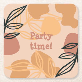 Posavasos Cuadrado De Papel fiesta time boho peach