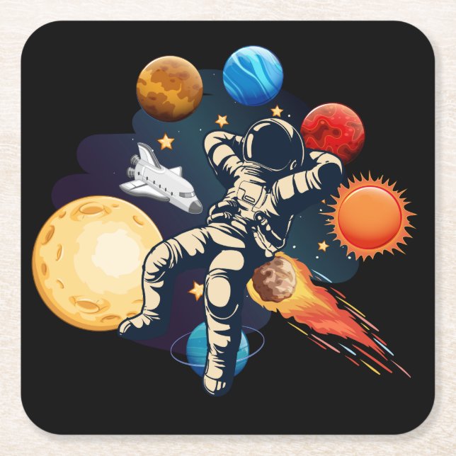 Posavasos Cuadrado De Papel fiestas de niños: GeronimoH (Anverso)