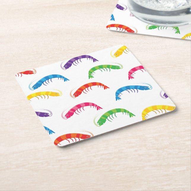 Posavasos Cuadrado De Papel Fiestas Rastreadores (En perspectiva)