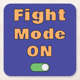 Posavasos Cuadrado De Papel Fight Mode On