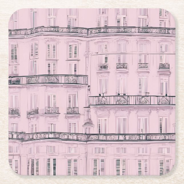 Posavasos Cuadrado De Papel Fin de semana en París (Anverso)