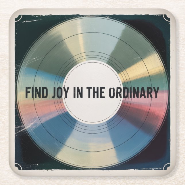 Posavasos Cuadrado De Papel Find Joy In The Ordinary (Anverso)
