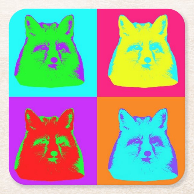 Posavasos Cuadrado De Papel Finneas the Fox Coaster (Anverso)