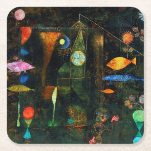 Posavasos Cuadrado De Papel Fish Magic, Paul Klee