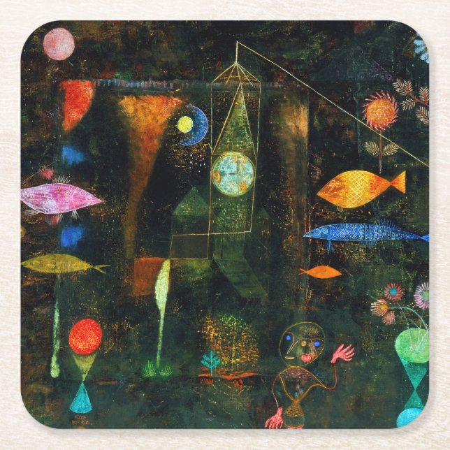 Posavasos Cuadrado De Papel Fish Magic, Paul Klee (Anverso)