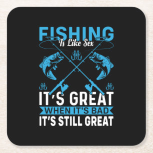 Posavasos Cuadrado De Papel Fisher Gift Fishing Is Great