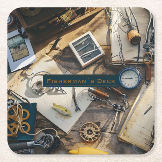 Posavasos Cuadrado De Papel Fisherman’s Deck Paper Coasters (Anverso)