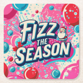 Posavasos Cuadrado De Papel Fizz the Season Playful Christmas Coaster