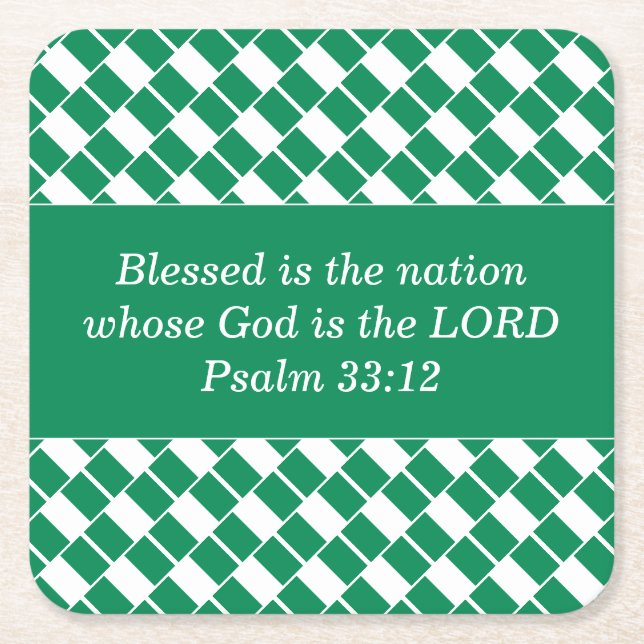 Posavasos Cuadrado De Papel FLAG NIGERIA elegante (Anverso)