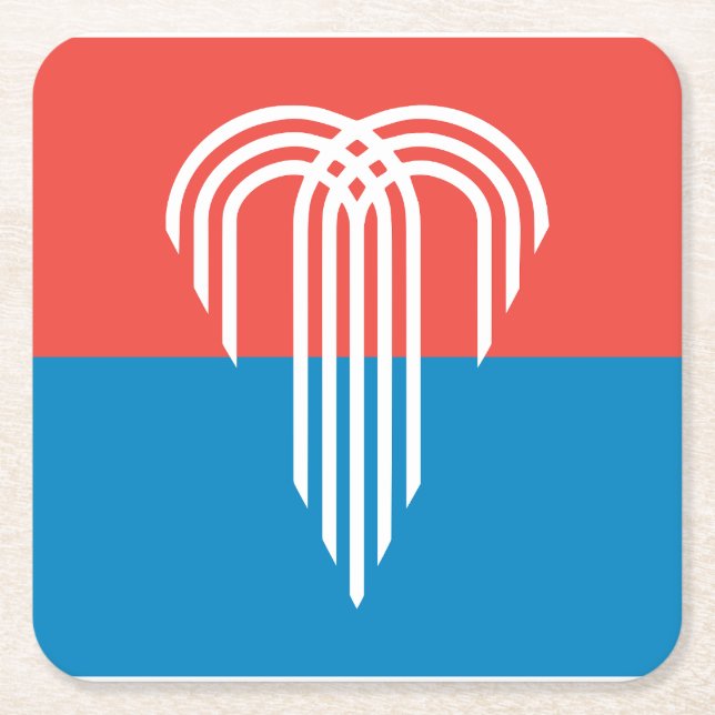 Posavasos Cuadrado De Papel Flag of Kansas City, Missouri (Anverso)