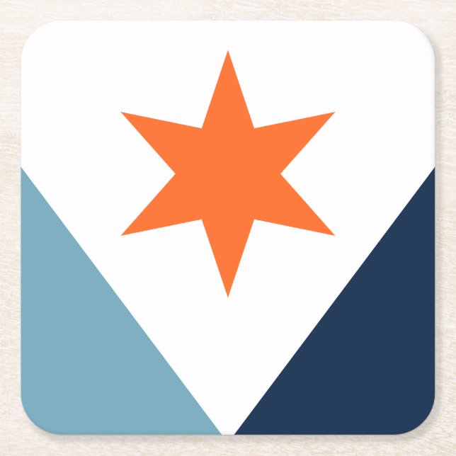 Posavasos Cuadrado De Papel Flag of Syracuse, New York (Anverso)