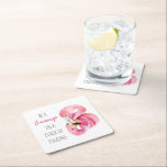 Posavasos Cuadrado De Papel Flamingo De Color Rosa Exótico Moderno Con Cita<br><div class="desc">Flamingo De Color Rosa Exótico Moderno Con Cita</div>