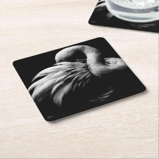 Posavasos Cuadrado De Papel Flamingo en reposo