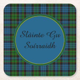 Posavasos Cuadrado De Papel Fletcher Plaid Gaelic Toast Paper Coasters