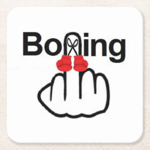 Posavasos Cuadrado De Papel Flip de boxeo de montaña