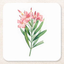 Posavasos Cuadrado De Papel Flor: A005 Oleander -
