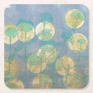 Posavasos Cuadrado De Papel Flor de foco I