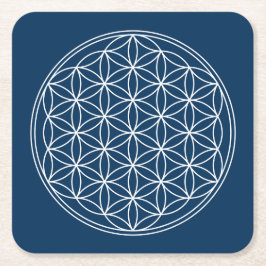 Posavasos Cuadrado De Papel Flor de la vida