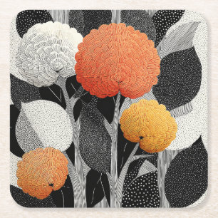 Posavasos Cuadrado De Papel Flor de Noche en el Planeta Rojo #5
