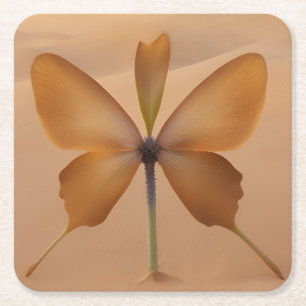 Posavasos Cuadrado De Papel Flor del desierto