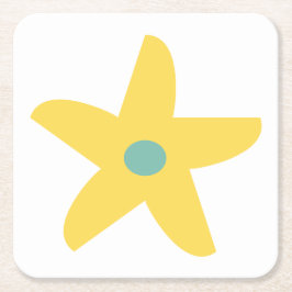 Posavasos Cuadrado De Papel Flor divertida