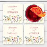 Posavasos Cuadrado De Papel Flor silvestre Flor Floral Boda Jardín<br><div class="desc">Estas son las Flores Silvestres Flores Florales Jardín Bodas de Papel Ataque!</div>