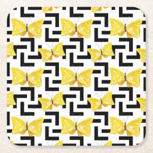 Posavasos Cuadrado De Papel Flor solar