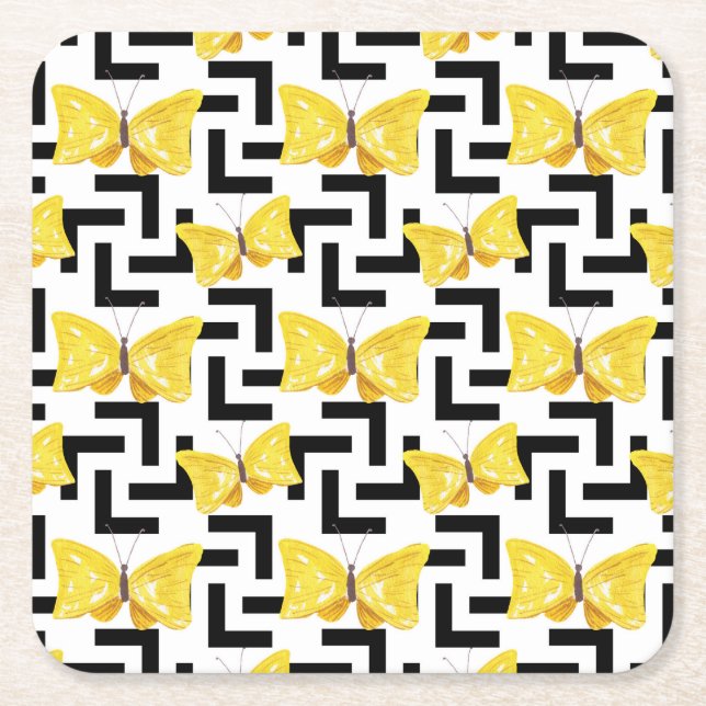 Posavasos Cuadrado De Papel Flor solar (Anverso)